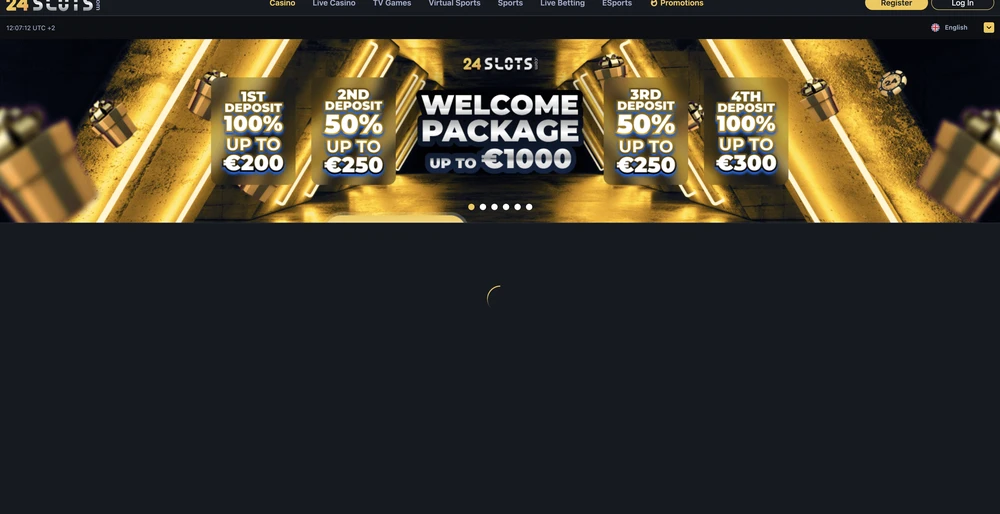 24 Slots Casino desktop screenshot