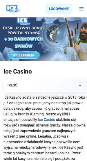 Ice Casino mobile screenshot