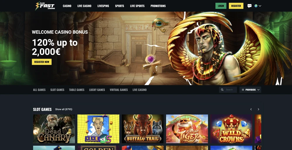 Play Fast Casino desktop screenshot