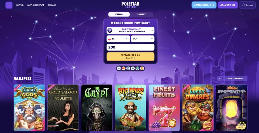 Polestar Casino desktop screenshot